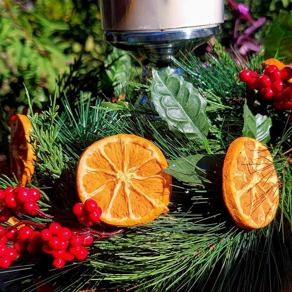 Winter Wreath Centerpiece Table Arrangement Decor Orange Berries Oranges - Picture 4 of 6